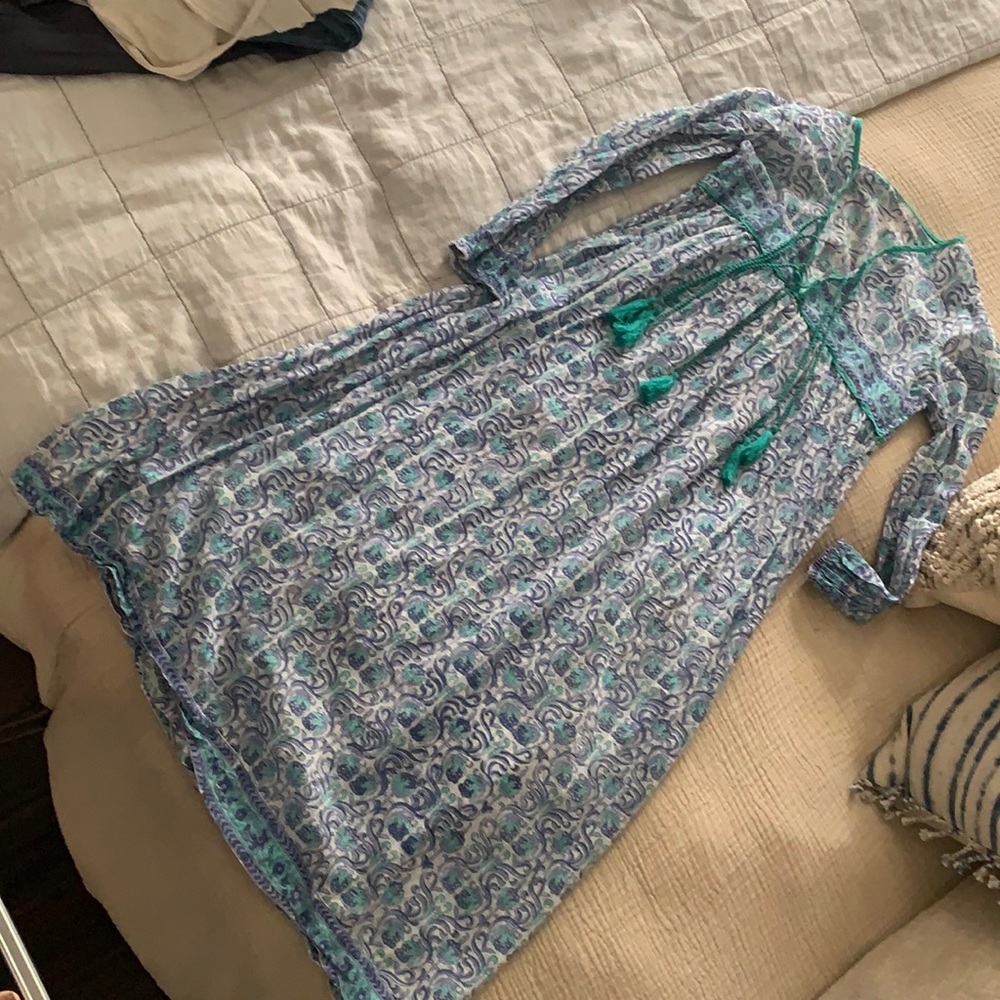 Indian Block Print Peasant-Style Dress